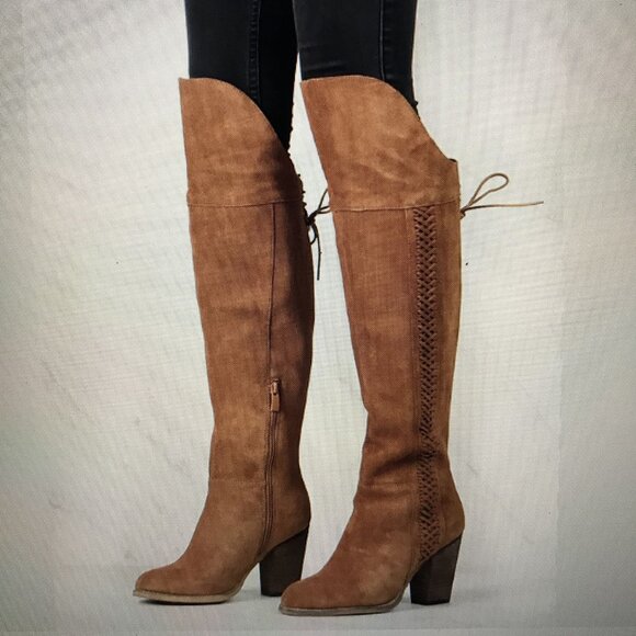 SBICCA GUSTO NASTY GAL Over The Knee Brown Suede Boot Women 8.5 NEW - Picture 2 of 10